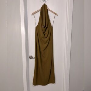 NWT Zara burnt yellow Halter Dress Cocktail
